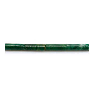 Jade Verdite Cylindrique 4x13mm Trou1mm 39-40cm/Strand