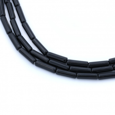 Natural Black Agate Tube Beads Strand Size 4x13mm Hole 1mm About 30 Beads/Strand 39-40cm