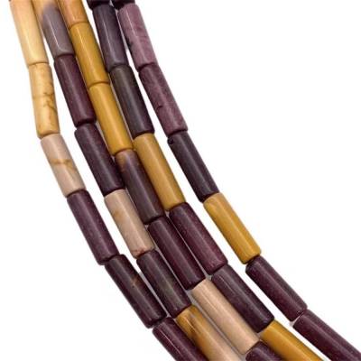 Mookaite Cylindrique 4x13mm Trou0.8mm 39-40cm/Strand