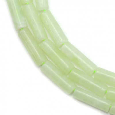 Jade Nephrite Cylindrique 4x13mm Trou1mm 39-40cm/Strand