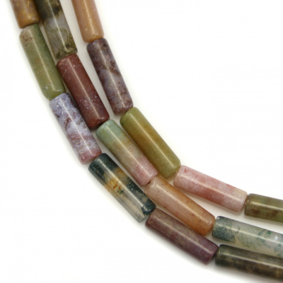 Indian Agate Cylindrical 4x13mm Hole1mm 39-40cm/Strand