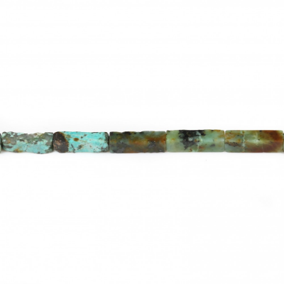 Turquoise Africaine Rectangle 4x13mm Trou0.8mm 39-40cm/Strand