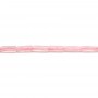 Розовый кварц прямоугольник 4x13 мм отверстие0,8 мм 39-40 см/коса