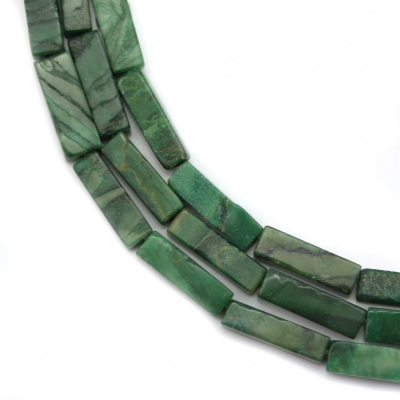 Afrikanische Jade Rechteck Größe4x13mm Loch1mm 39-40cm/Strang