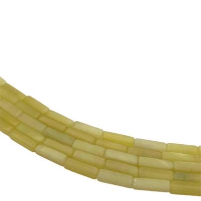 檸檬玉串珠 長方體 尺寸4x13毫米 孔徑0.8毫米 長度39-40厘米/條
