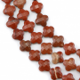 紅石串珠 切面花形 尺寸13x13毫米 孔徑0.8毫米 長度39-40厘米/條