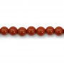 4mm perles de jaspe rouge perles en pierre naturelle Strand 15~16" trou 0.8mm 96 perles /strat