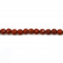 Miçangas redondas lapidadas de jaspe vermelho. Diâmetro: 2mm. Orificio: 0.4mm. 173pçs/fio. 15~16"