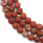 Miçangas de jaspe vermelho  redondas  foscas. Diâmetro: 12mm. Orificio: 1.5mm. 33pçs/fio. 15~16"