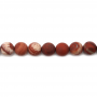 Roter Jasper gefrostet runde Perlenkette Durchmesser 12mm Durchmesser des Loch 1 5mm ca. 33 Stck / Strang 15~16"