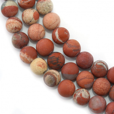 紅石串珠 圓形磨砂 直徑6毫米 孔徑1毫米 長度39-40厘米/條