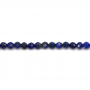 Perline sfaccettate di lapislazzuli naturale Filone Diametro rotondo 2mm foro 0,4mm circa 176 perline/filo 15~16''