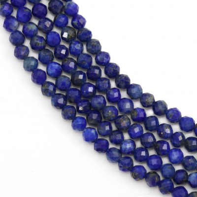 Lapis-lazuli ronde facette sur fil  Taille 2mm de diamètre trou0.4mm Environ 176perles/fil 15~16"