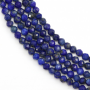 Miçangas redondas lapidadas de lapis-lazuli. Tamanho: 2mm. Orificio: 0.4mm. 176pçs/fio. 15~16"