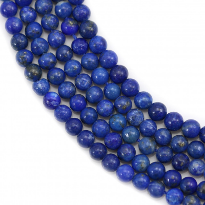 Lapis-lazuli rond sur fil  Taille 3mm de diamètre trou 0.7mm Environ 132perles/fil 15~16"