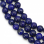 Miçangas de lápis-lázuli  redondas. Diâmetro: 8mm. Orificio: 1mm. 50pçs/fio. 15~16"