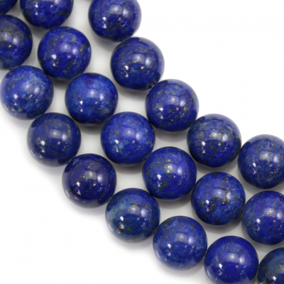 Lapis-lazuli perle ronde sur fil  Taille 12mm de diamètre trou1.5mm Environ 33perles/fil 15~16"