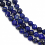 Miçangas de lápis-lázuli  redondas  lapidadas. Diâmetro: 4mm. Orificio: 0.8mm. 125pçs/fio. 15~16"