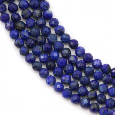 Natural Lapis Lazuli Beads Strand Faceted Round Diameter 3mm Hole 0.6mm About 124 Beads/Strand 15~16"