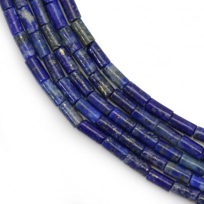 Lapis lazuli naturel de taille cylindrique 2x4mm trou 0.4 mm15~16"/brin