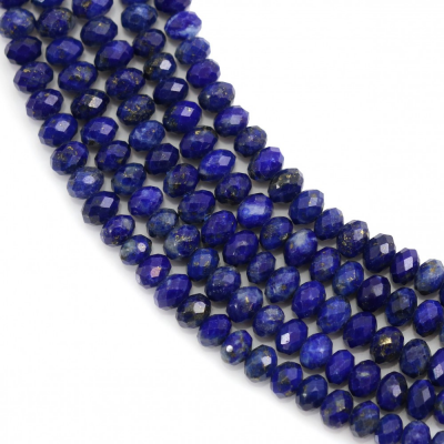 Perles de lapis-lazuli naturelles en forme d'abaque à facettes taille 2x3mm trou 0.8mm 15~16"/cordeau