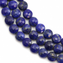 Fili di perle di lapislazzuli naturale, rotondo piatto (sfaccettato), diametro 6 mm, spessore 4 mm, foro 1 mm, lunghezza 15~16"/