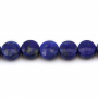 Grânulos pedra da Lapis Lazuli Natural, Redondo plano (Facetado), Diâmetro 6mm, Grosso 4mm, Orifício1mm, Comprimento 15~16"/pç.