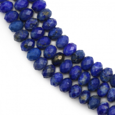 Perles de lapis-lazuli naturelles en forme d'abaque à facettes taille 2.5x4mm trou 0.8mm 15~16"/cordeau
