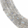Labradorite facettierte abakusperlenförmige Perlenkette 2x3mm Durchmesser des Loch 0.6mm ca. 194 Stck / Strang 15~16"