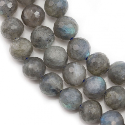 Natural Labradorite Beads Strand Faceted Round Diameter 12mm Hole 1.5mm About 33 Beads/Strand 15~16"