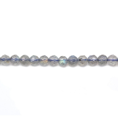 Labradorite facettierte runde Perlenkette Durchmesser 3mm Durchmesser des Loch 0.6mm ca. 123 Stck / Strang 15~16"