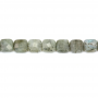 Natural Labradorite Beads Strand Faceted Flat Square Size 8x8mm Hole 1mm 15~16"/Strand