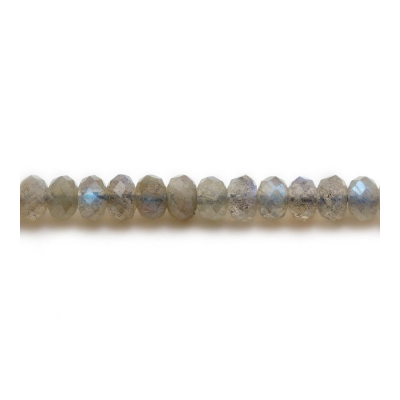 Natural Labradorite Faceted  Abacus Beads Strand Size 4x6mm  Hole 1mm  15~16"/Strand