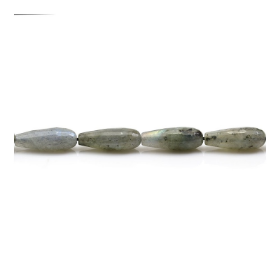 Pedra Lágrima Labradorita Natural Lapidada com 6mm por 16mm, 1mm de furo 15~16"x1