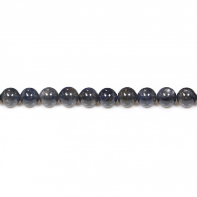 Filone di perline naturali di Iolite Diametro rotondo 8mm Foro 1mm circa 51 perline/filare 15~16"