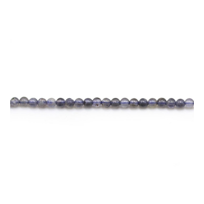 Natural Iolite Cordierite Beads Strand Round Diameter 2mm Hole 0.6mm About 188 Beads/Strand 15~16"