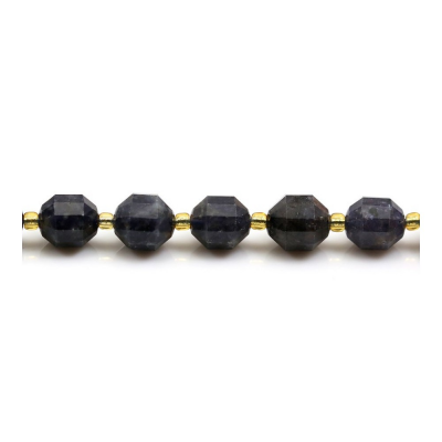 Natural Iolite Cordierite Beads Strand Faceted Prismatic Size 9x10mm Hole 1.5mm  About 32 Beads/Strand 15~16"