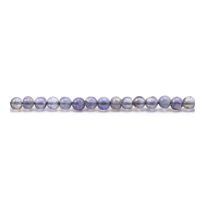 Perline naturali di iolite cordierite Diametro rotondo 3 mm Foro 0,5 mm Circa 130 perline/filamento