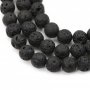 Perline di lava nera in pietra naturale, rotonde, diametro 10 mm, foro 1 mm, circa 39 perline/filare 15~16"