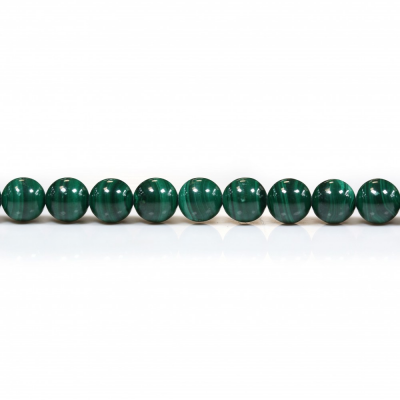 Natural Malachite Beads Strand Round Diameter 8mm  Hole 1mm  About 53 Beads/Strand 15~16"