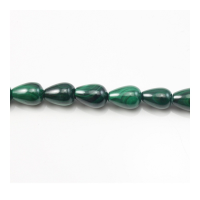 Perline di malachite verde naturale a goccia Dimensioni 8x12mm foro 1mm circa 33 perline/filo 15~16"
