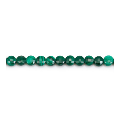 Perles de Malachite Naturelle Ronde à Facettes 4mm 39-40cm/Couronne
