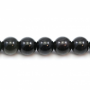 Perline di ossidiana nera naturale Diametro rotondo 6mm foro 1mm circa 63 perline/filo 15~16"