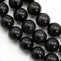 Natural Black Obsidian Beads Strand Round Diameter 16mm Hole 1.5mm About 25 Beads/Strand 15~16"
