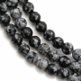 Natürliche Schneeflocke Obsidian Perlen Strang runden Durchmesser 8mm Loch 1,2 mm 15 '' - 16 '' / Strang