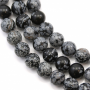 Perles d'obsidienne flocon de neige naturel, diamètre rond10mm, trou1.2mm 15''-16''/cordeau