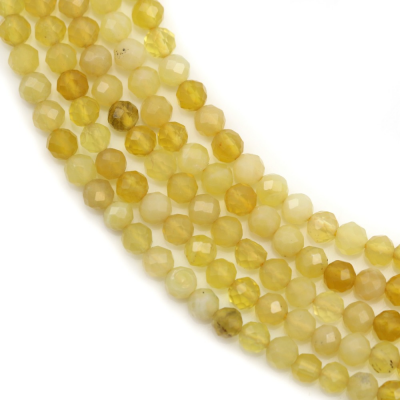 Natural Yellow Opal Bead Strand Faceted Round Diameter 3mm Hole 0.3mm15~16"/Strand