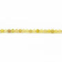 Opale jaune perle ronde facette sur fil  Taille 3mm de diamètre  trou 0.3mm x1fil 15~16"