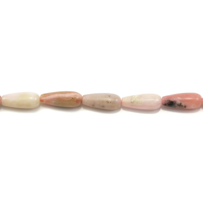 Filo di perline opale rosa naturale, a goccia, dimensioni 6x16 mm, foro 1 mm, 15~16"/filare