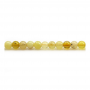 Cordons de perles d'opale jaune naturelle, rondes, taille 4mm, trou 0.9mm, 15~16"/cordeau